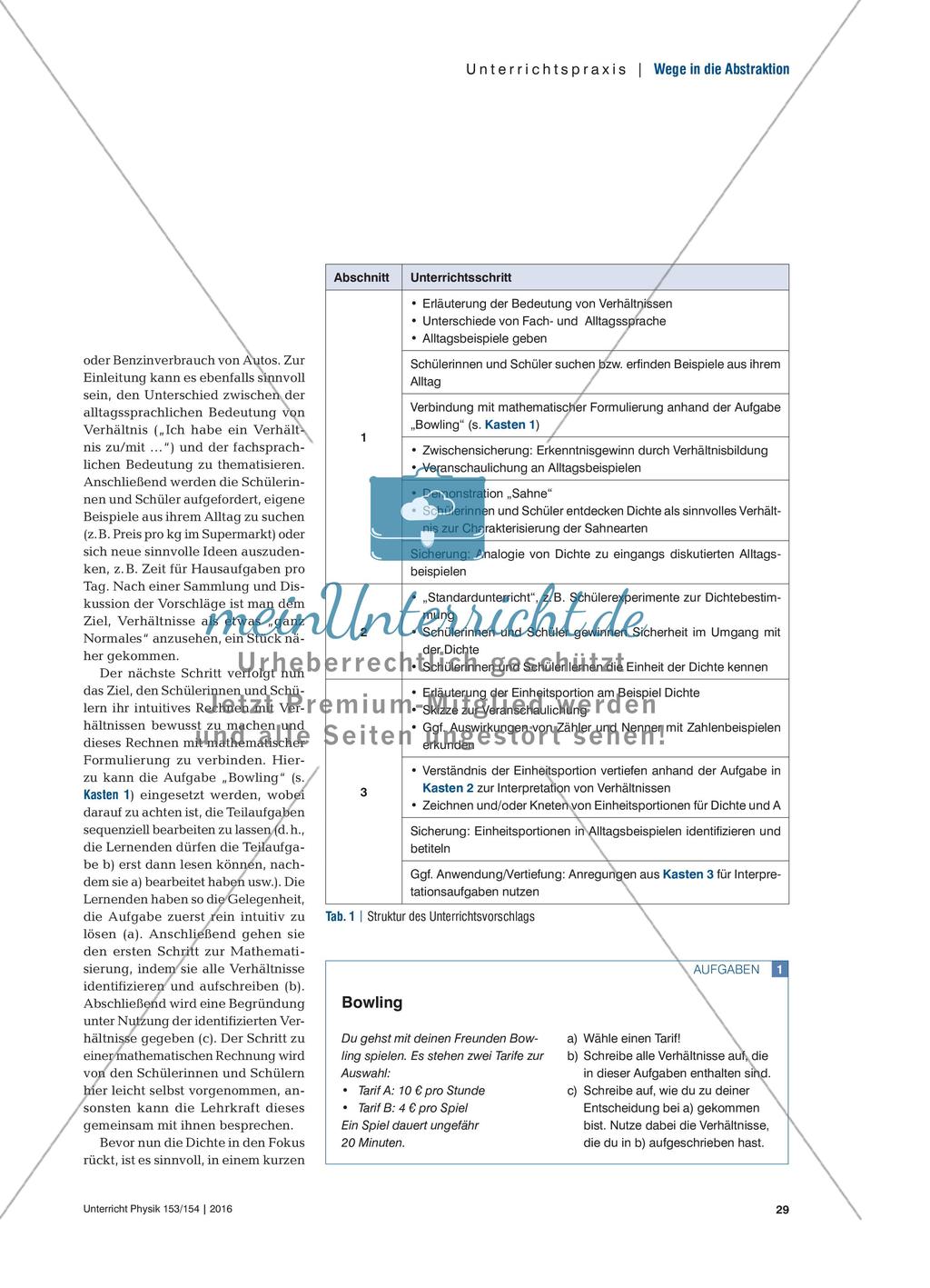 Warum bildet man Verhältnisse? - Eine Erarbeitung der Bedeutung von Verhältnisgrößen am Beispiel der Dichte Preview 2