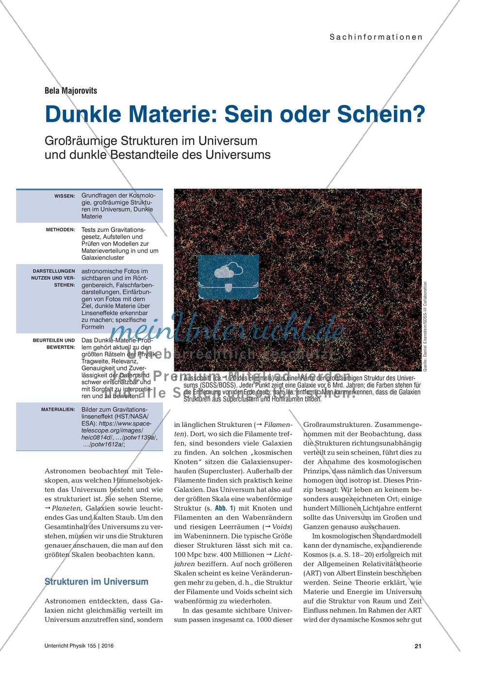 Dunkle Materie: Sein oder Schein? - Großräumige Strukturen im Universum und dunkle Bestandteile des Universums Preview 1