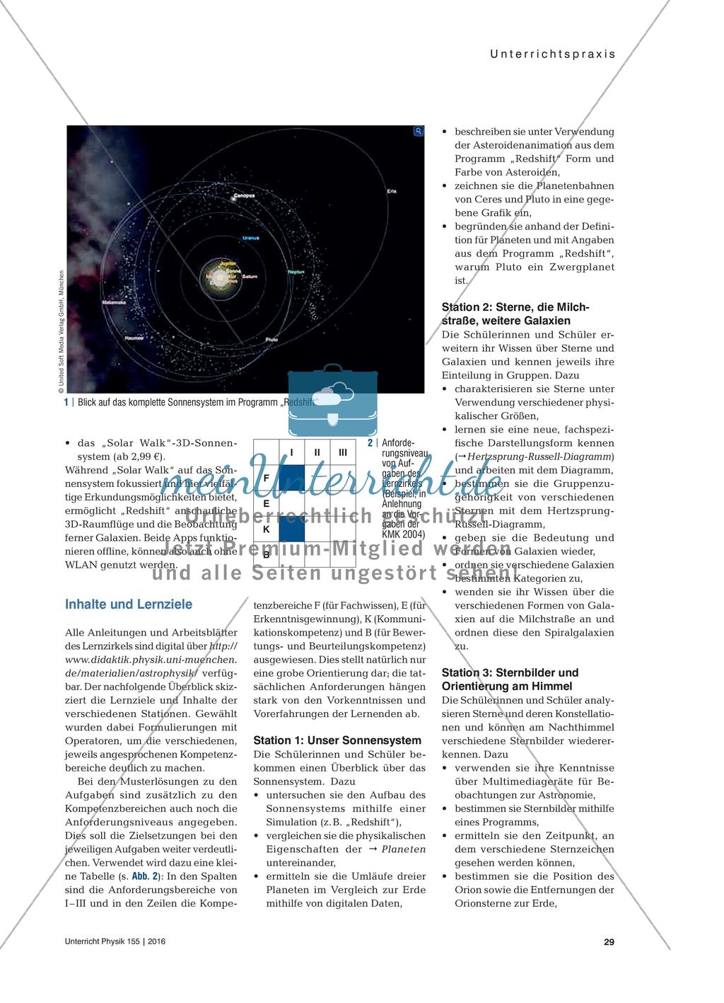 Ins Universum per Tablet und Smartphone - Astronomie mit digitalen Medien im Rahmen eines Lernzirkels Preview 2