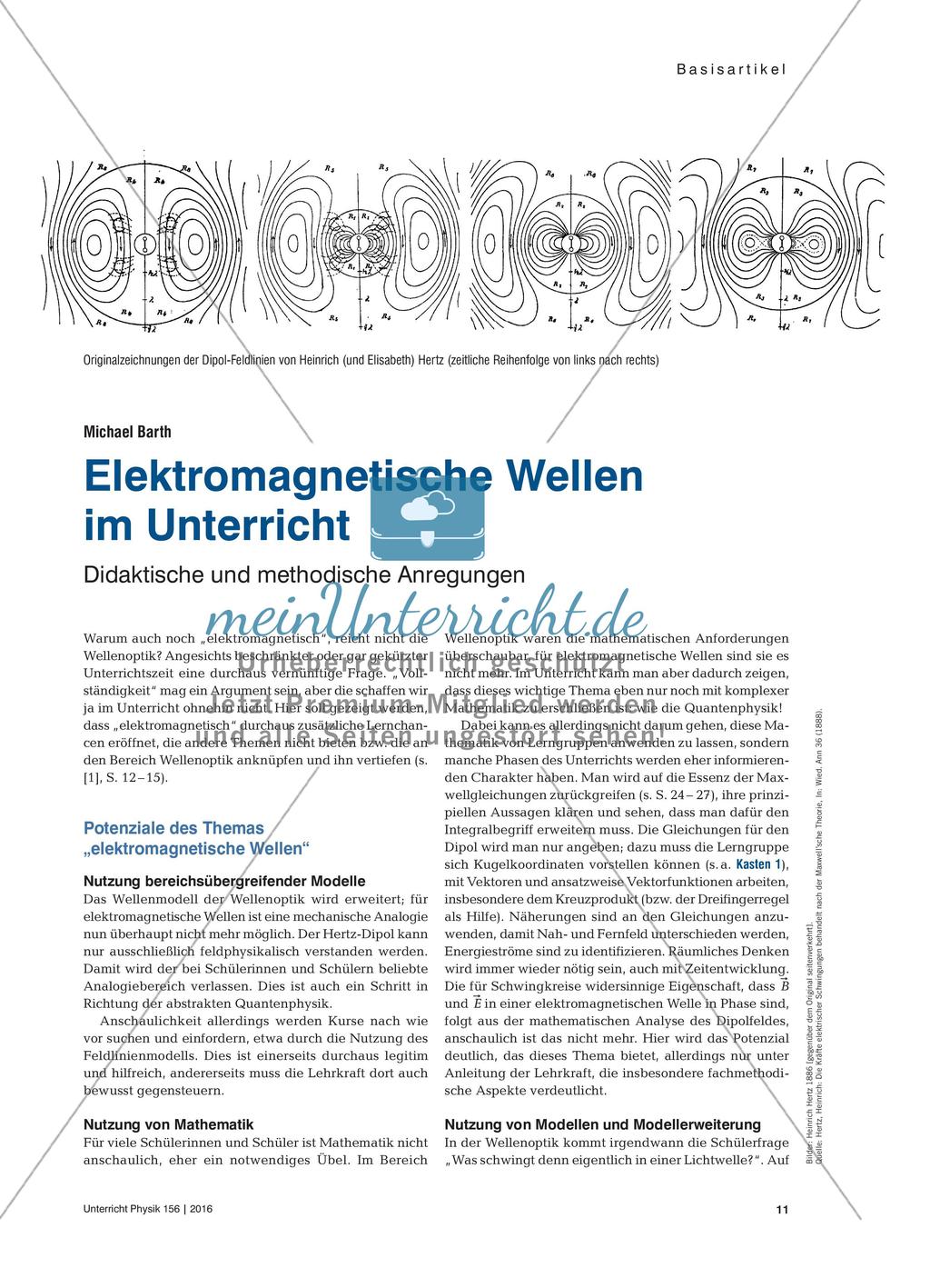 Elektromagnetische Wellen im Unterricht - Didaktische und methodische Anregungen Preview 1
