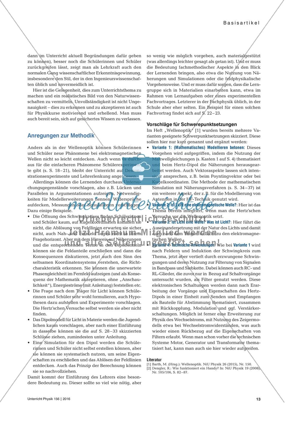 Elektromagnetische Wellen im Unterricht - Didaktische und methodische Anregungen Preview 3