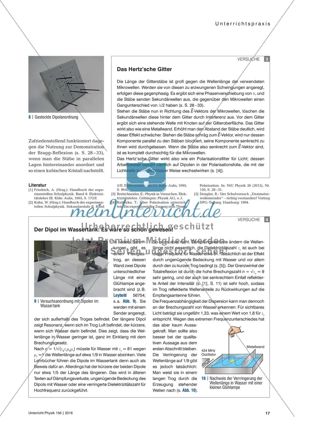 Elektromagnetische Wellen mit Dipolen erzeugen und untersuchen - Eine Zusammenstellung geeigneter Apparaturen und Experimente Preview 4