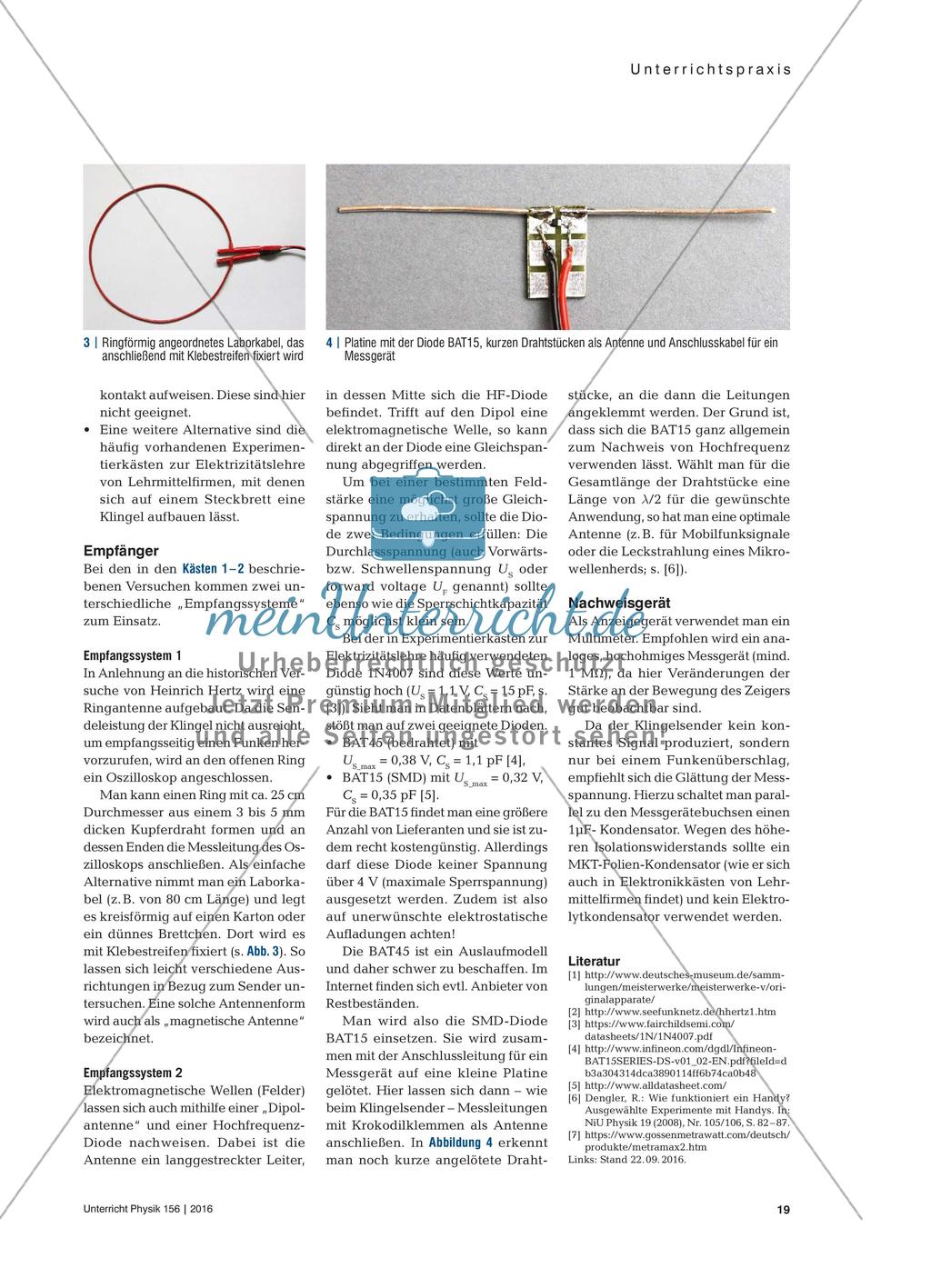 Auf den Spuren von Heinrich Hertz - Erzeugung und Nachweis elektromagnetischer Wellen mit einfachen Mitteln Preview 2