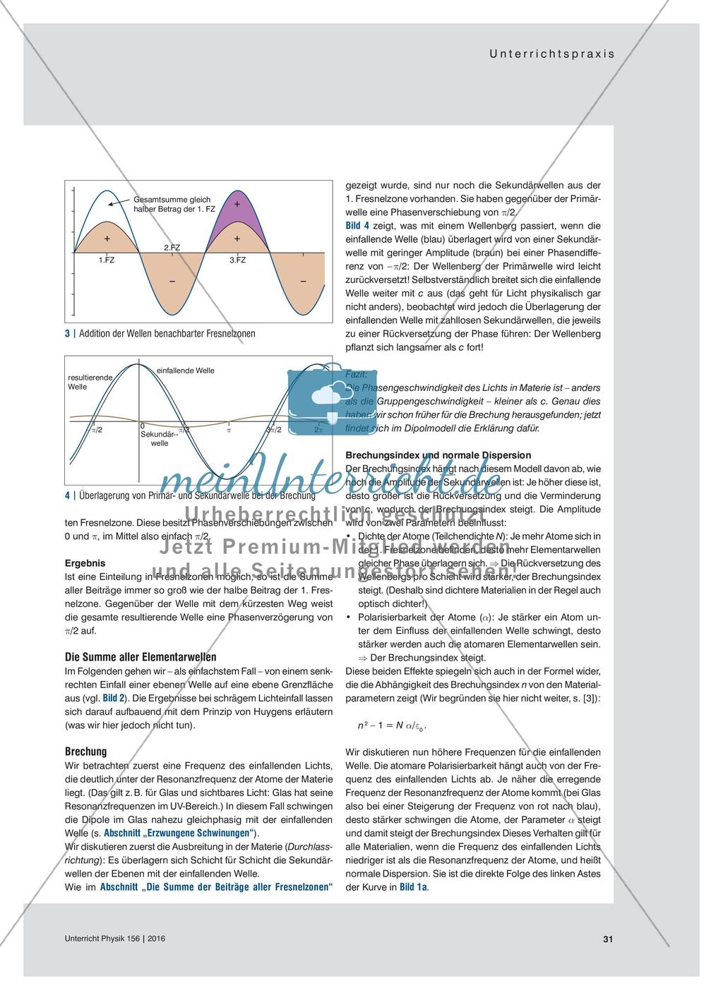 Mikroskopische Optik - Phänomene der Wellenausbreitung als Folge der Wechselwirkung zwischen Licht und Atomen – ein Fachtext für Schülerinnen und Schüler Preview 4