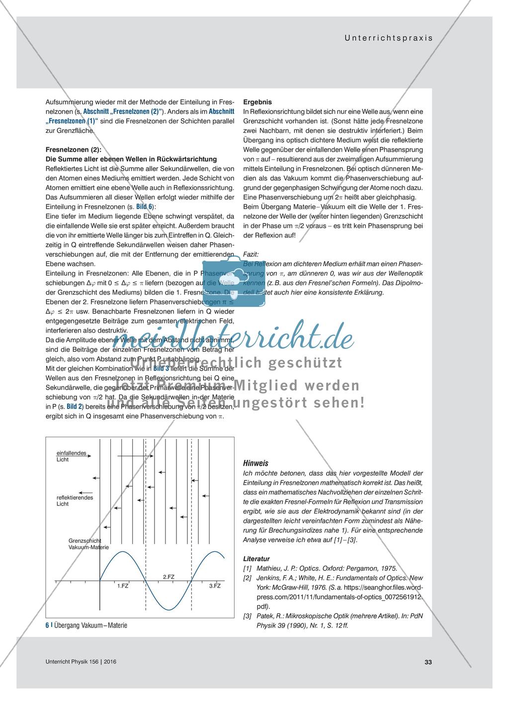 Mikroskopische Optik - Phänomene der Wellenausbreitung als Folge der Wechselwirkung zwischen Licht und Atomen – ein Fachtext für Schülerinnen und Schüler Preview 6