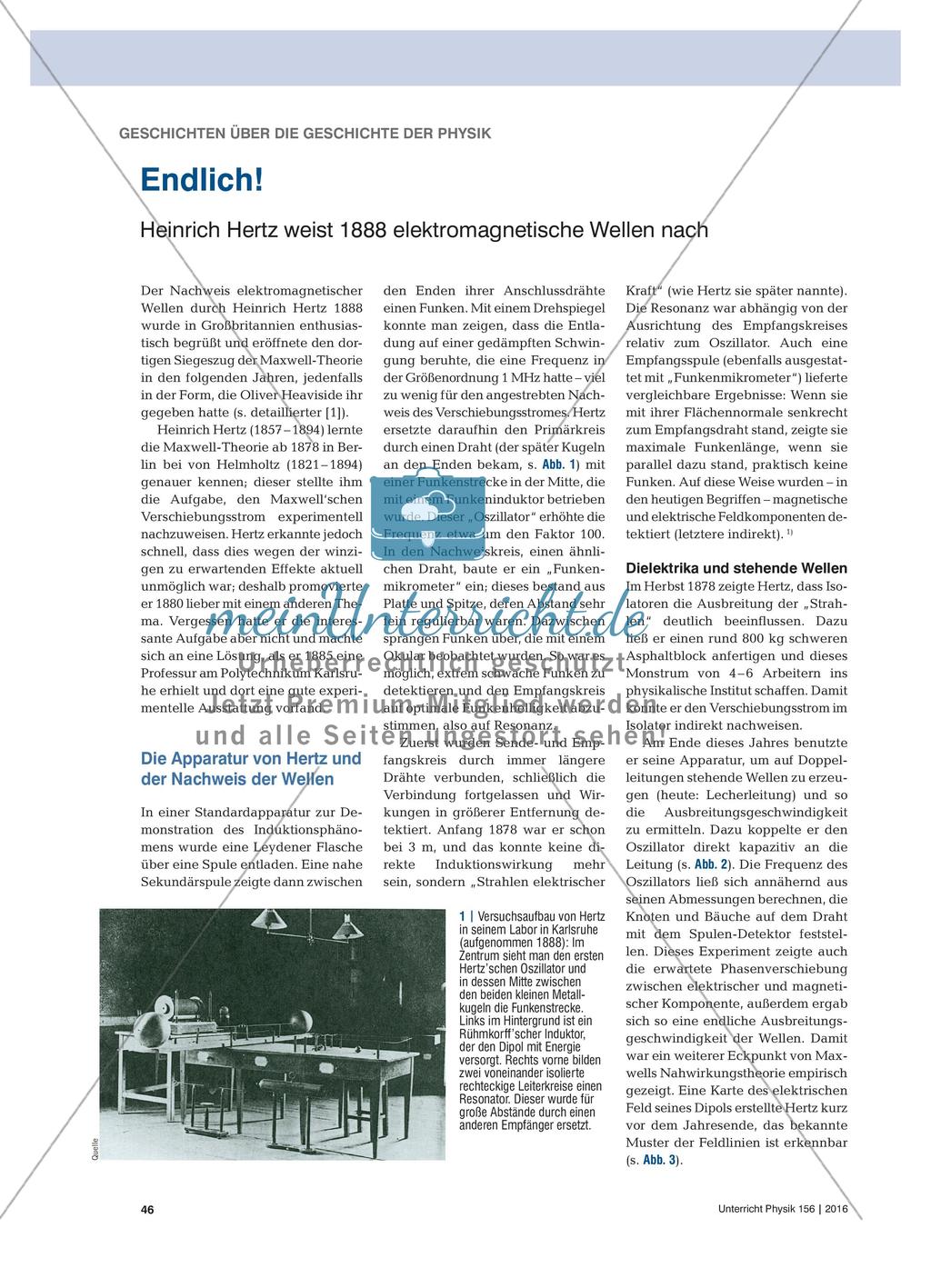 Endlich! - Heinrich Hertz weist 1888 elektromagnetische Wellen nach Preview 1