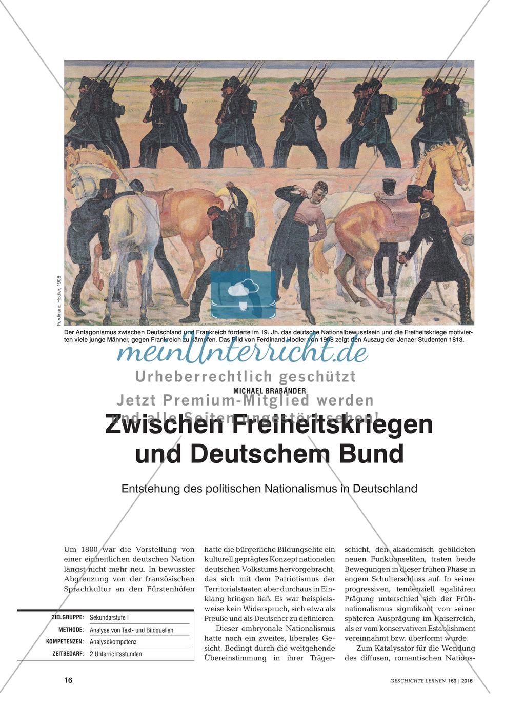 Zwischen Freiheitskriegen und Deutschem Bund - Entstehung des politischen Nationalismus in Deutschland Preview 1