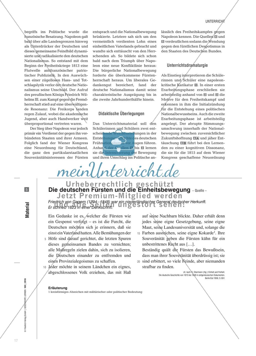 Zwischen Freiheitskriegen und Deutschem Bund - Entstehung des politischen Nationalismus in Deutschland Preview 2