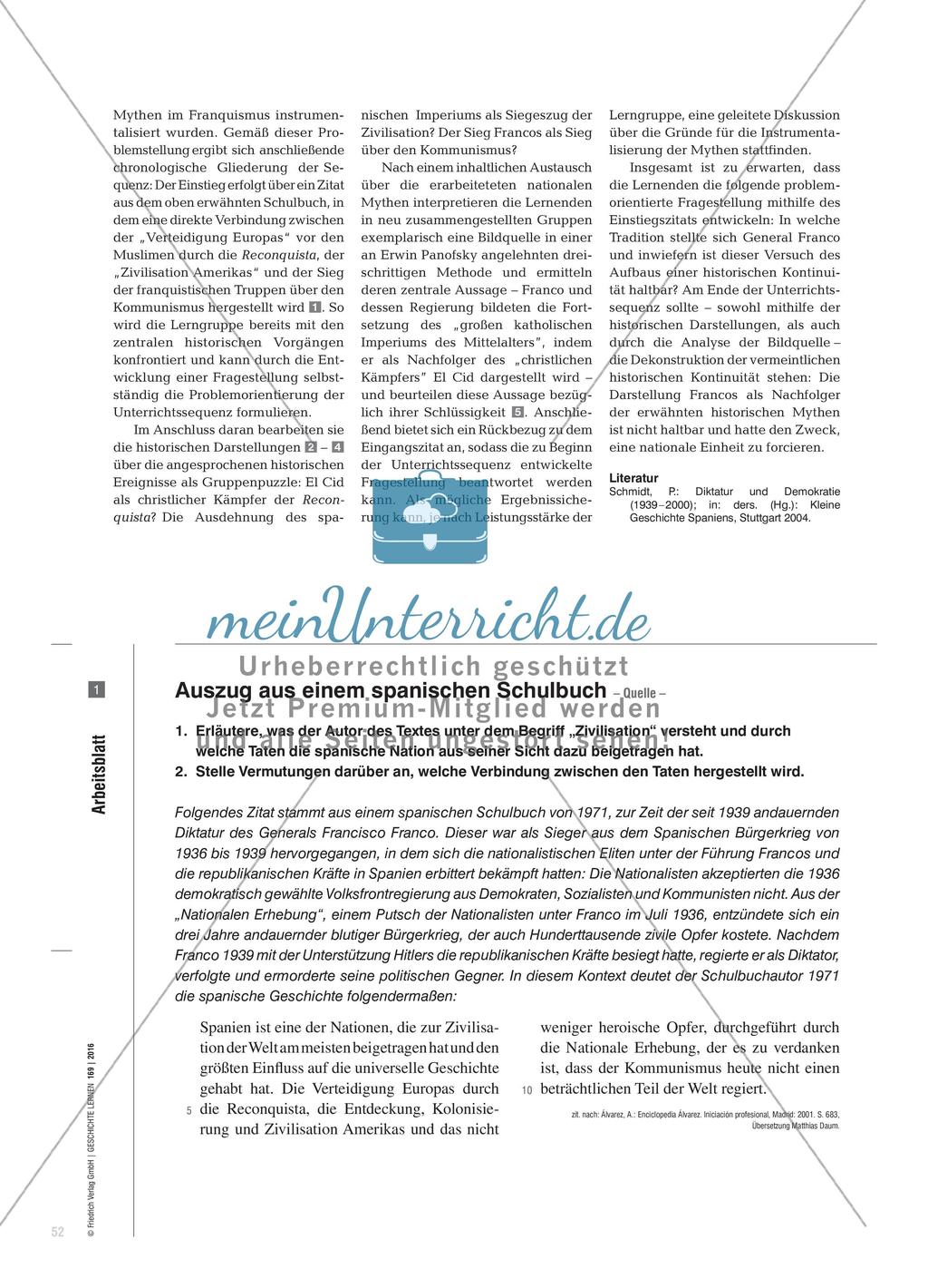 Instrumentalisierung nationaler Mythen im Franquismus - In welche Traditionen stellte sich General Franco? Preview 3