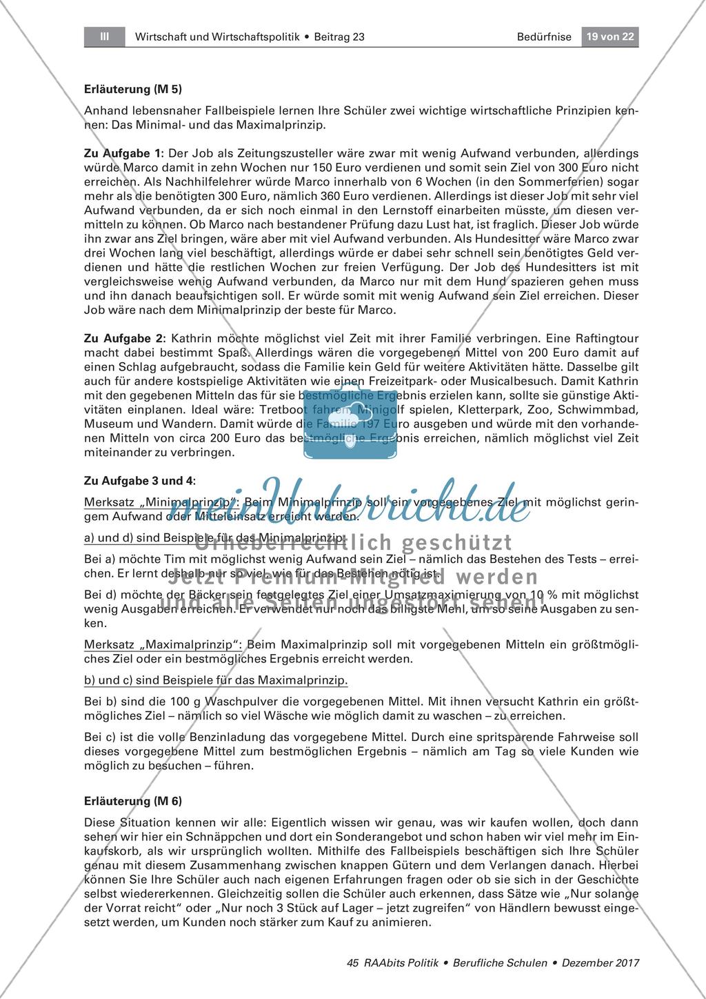Wirtschaftliche Güter und ökonomisches Prinzip Preview 7