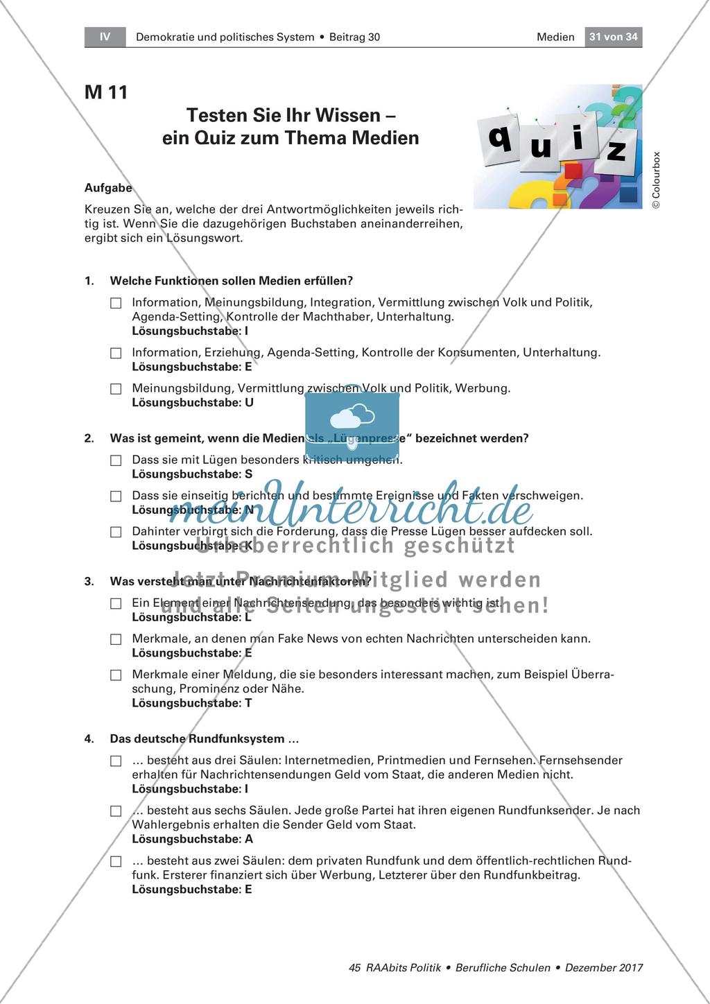 Medien: Lernerfolgskontrolle und Glossar Preview 1