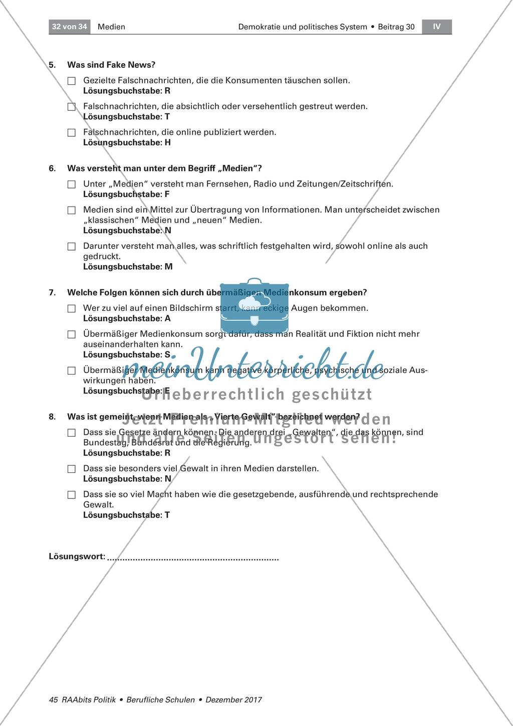 Medien: Lernerfolgskontrolle und Glossar Preview 2