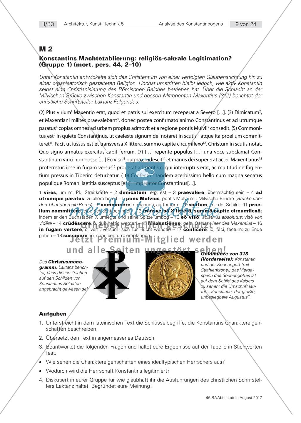Analyse des Konstantinsbogens: Die Machtetablierung Konstantins des Großen Preview 1