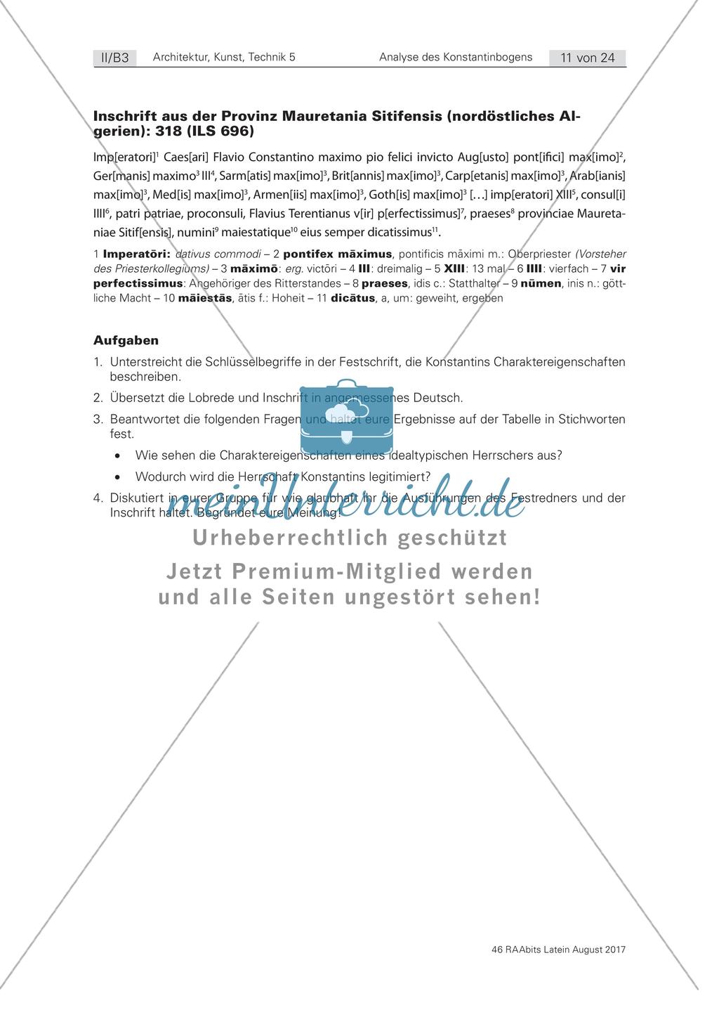 Analyse des Konstantinsbogens: Die Machtetablierung Konstantins des Großen Preview 3
