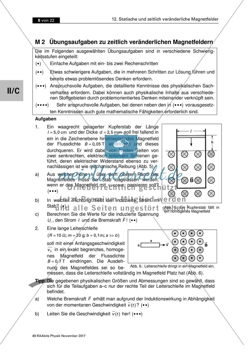 Übungsaufgaben: Statische und zeitlich veränderliche Magnetfelder Preview 4