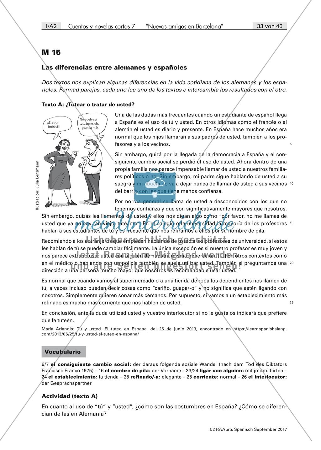 Interkulturelles Lernen anhand einer Ganzschrift: cultura española y alemana Preview 3
