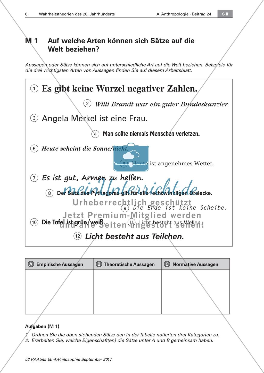 Wahrheit: Korrespondenztheorie Preview 1