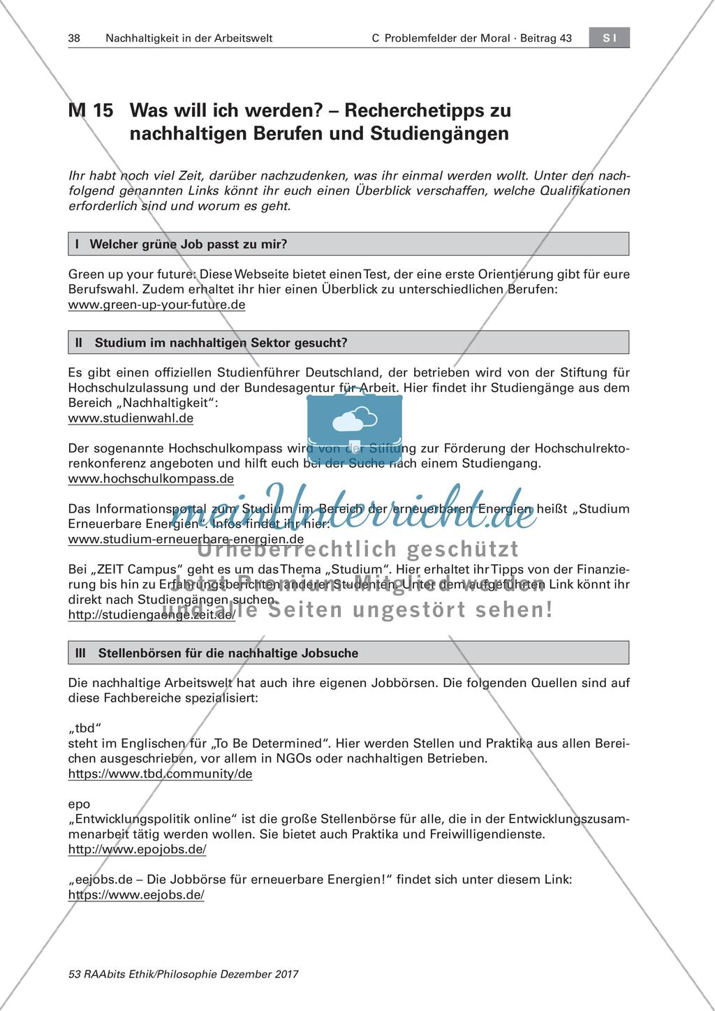 Nachhaltigkeit: Ethische Berufswahl Preview 2