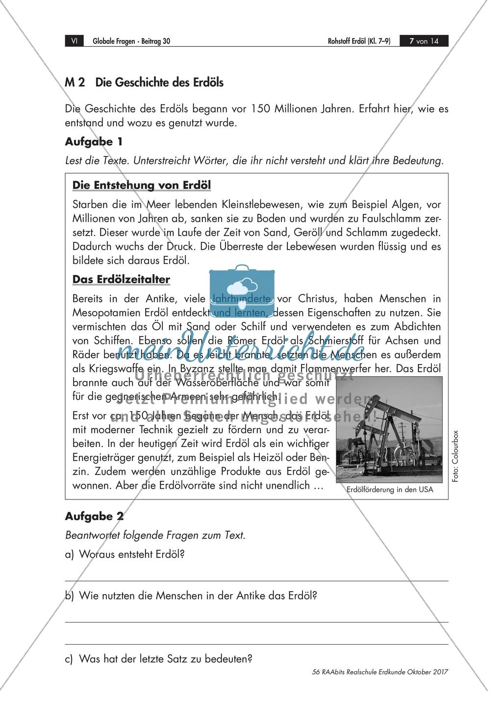 Die Geschichte des Erdöls und Erdölprodukte im Alltag Preview 3