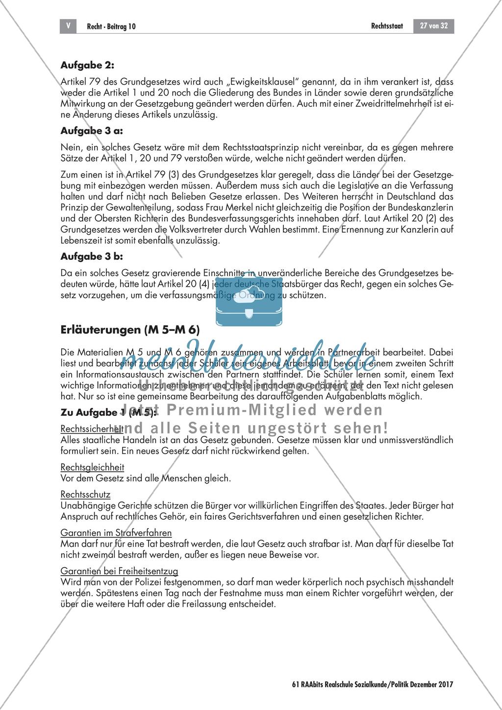 Verstehen rechtsstaatlicher Prinzipien: Didaktische Erläuterungen und Lösungen Preview 4