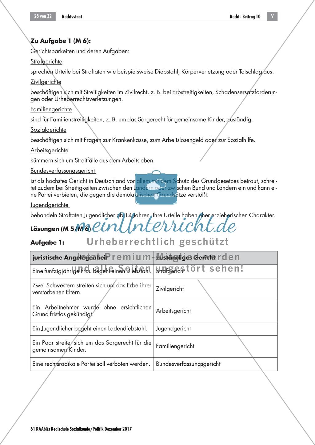Verstehen rechtsstaatlicher Prinzipien: Didaktische Erläuterungen und Lösungen Preview 5