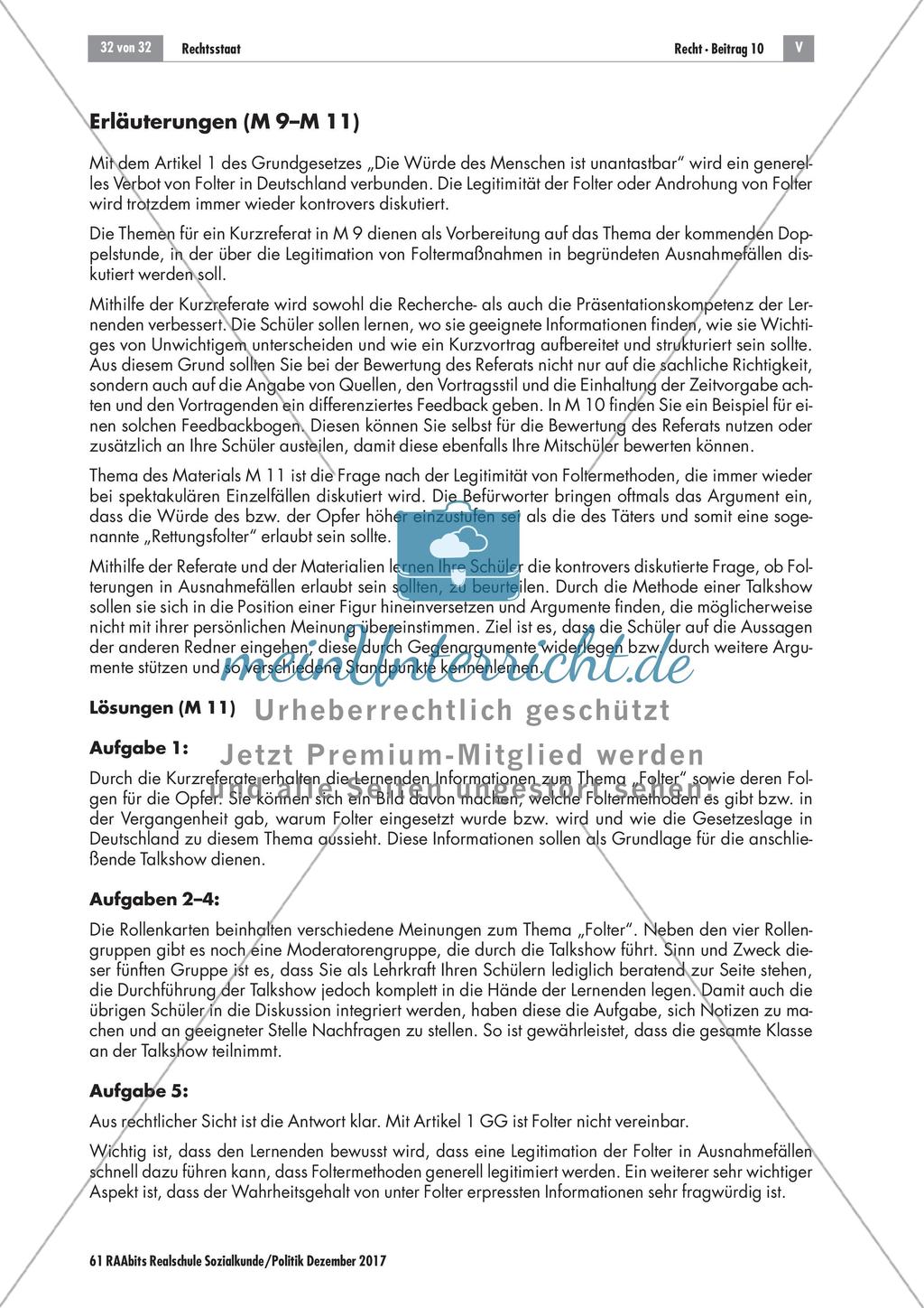Verstehen rechtsstaatlicher Prinzipien: Didaktische Erläuterungen und Lösungen Preview 9
