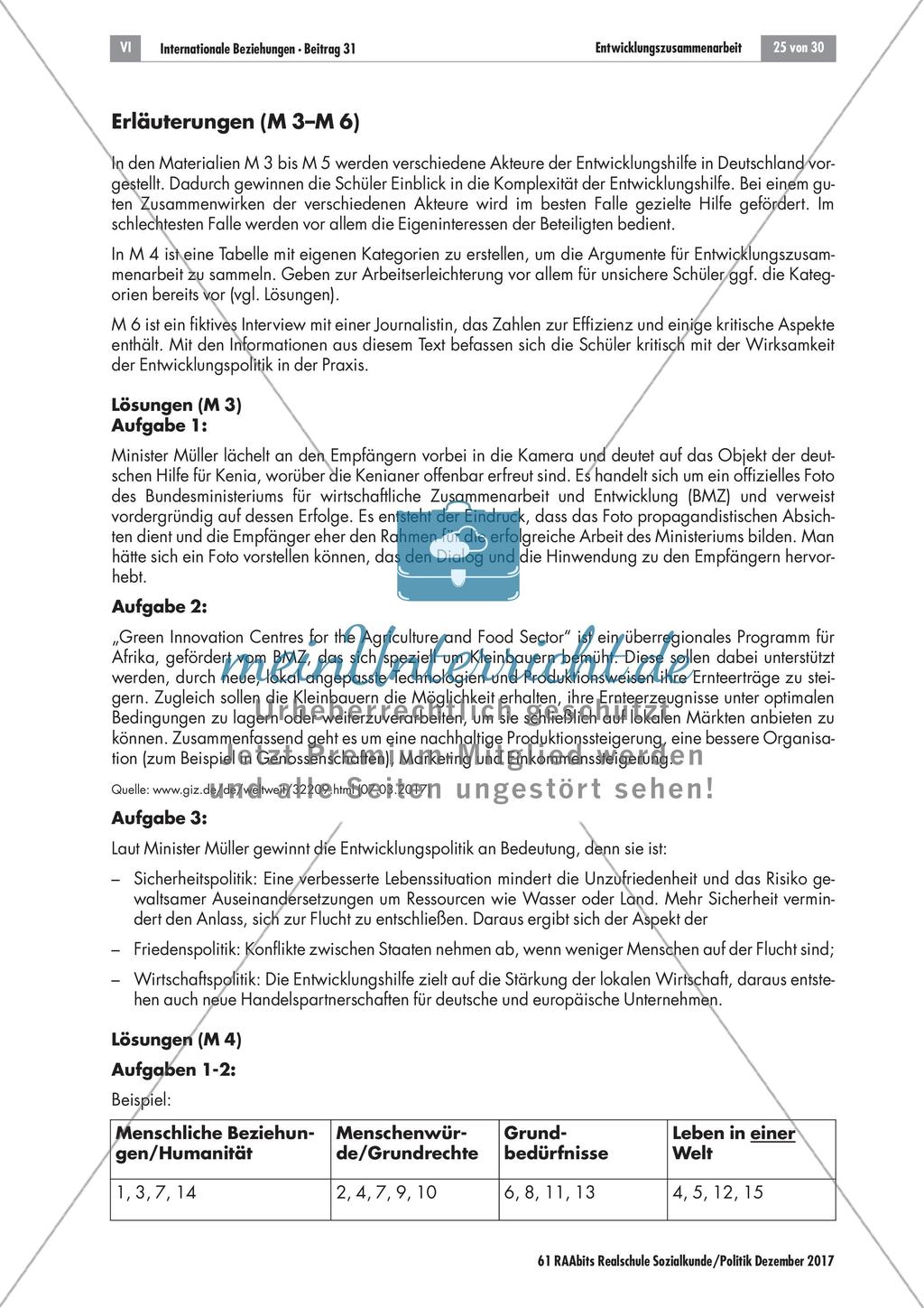 Die deutsche Entwicklungszusammenarbeit: Didaktische Erläuterungen und Lösungen Preview 3