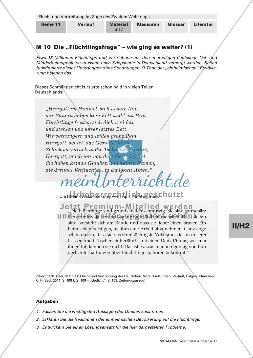 Zweiter Weltkrieg: Auswirkungen und Folgen von Flucht und Vertreibung Preview 1