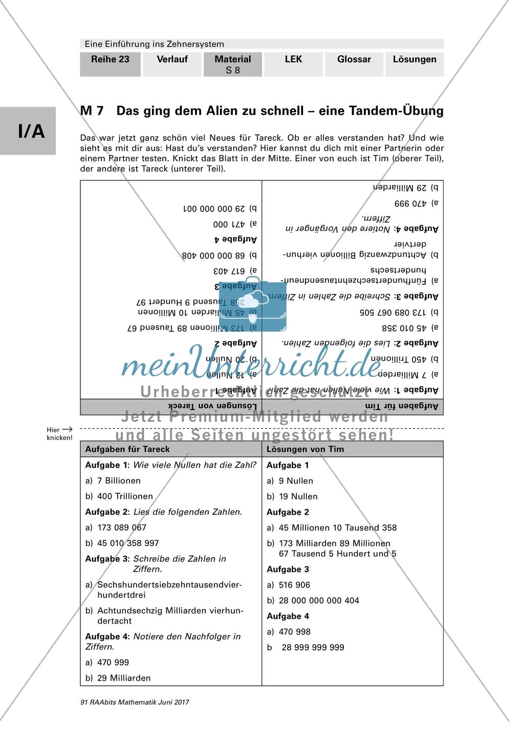 Einführung ins Zehnersystem: Arbeitsblätter Preview 8