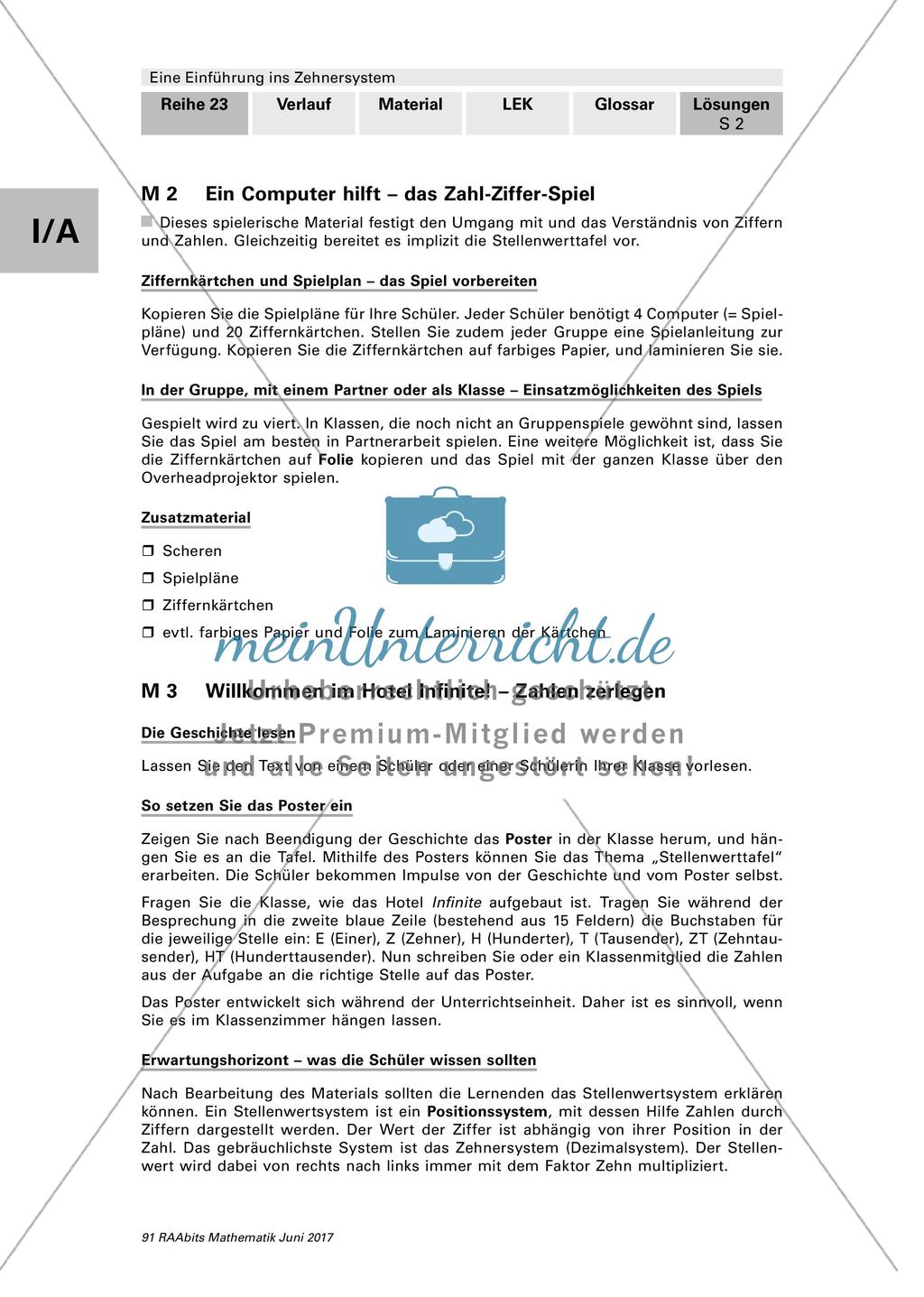 Einführung ins Zehnersystem: Lösungen Preview 2