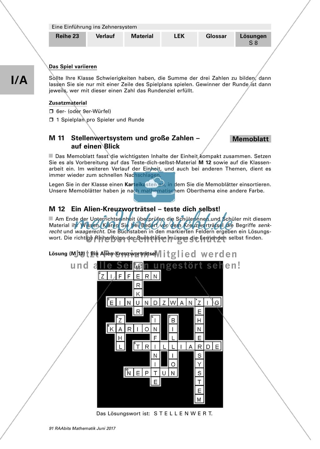 Einführung ins Zehnersystem: Lösungen Preview 8