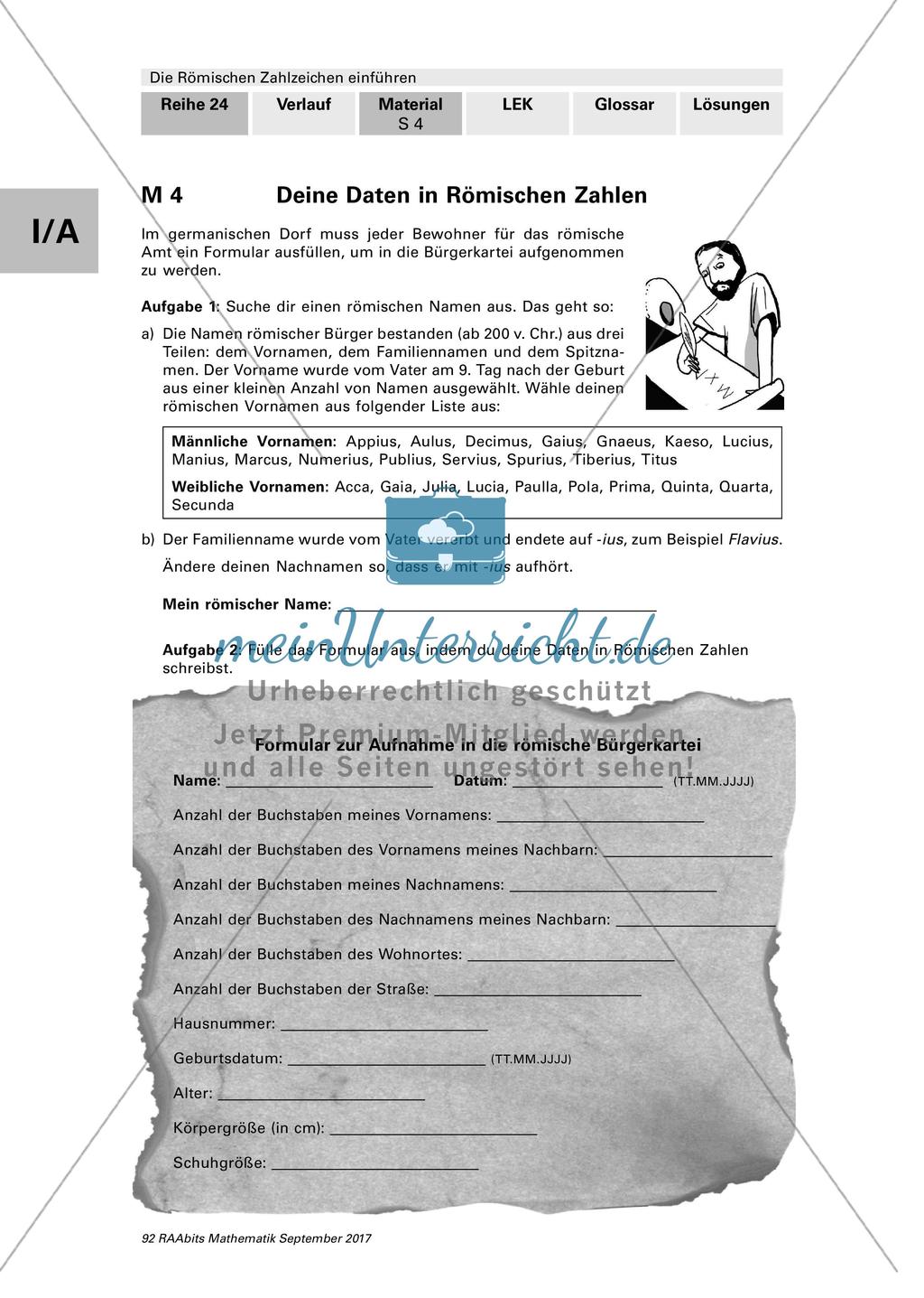 Römische Zahlzeichen: Arbeitsblätter Preview 4