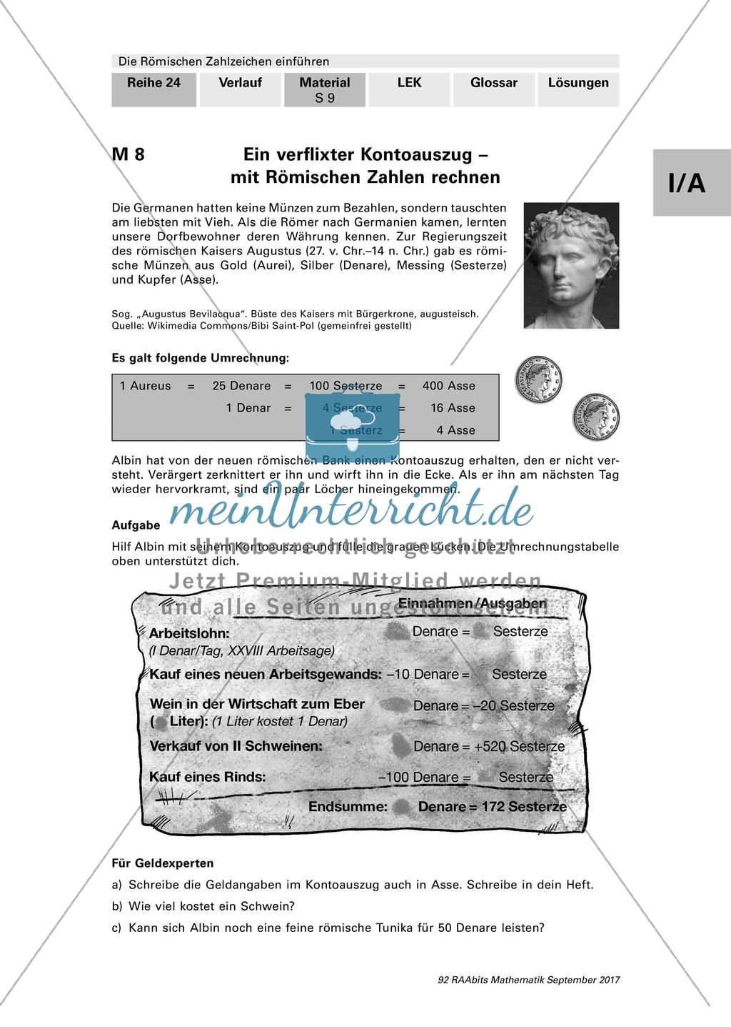 Römische Zahlzeichen: Arbeitsblätter Preview 9