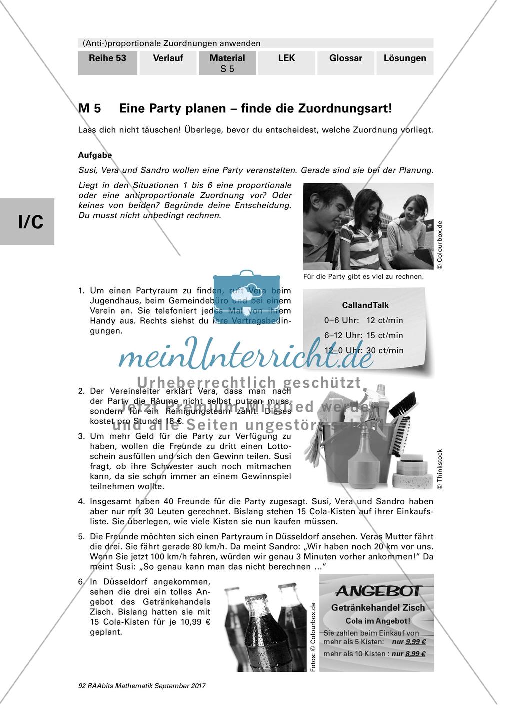 Unterscheidung antiproportionaler und proportionaler Zuordnungen Preview 1