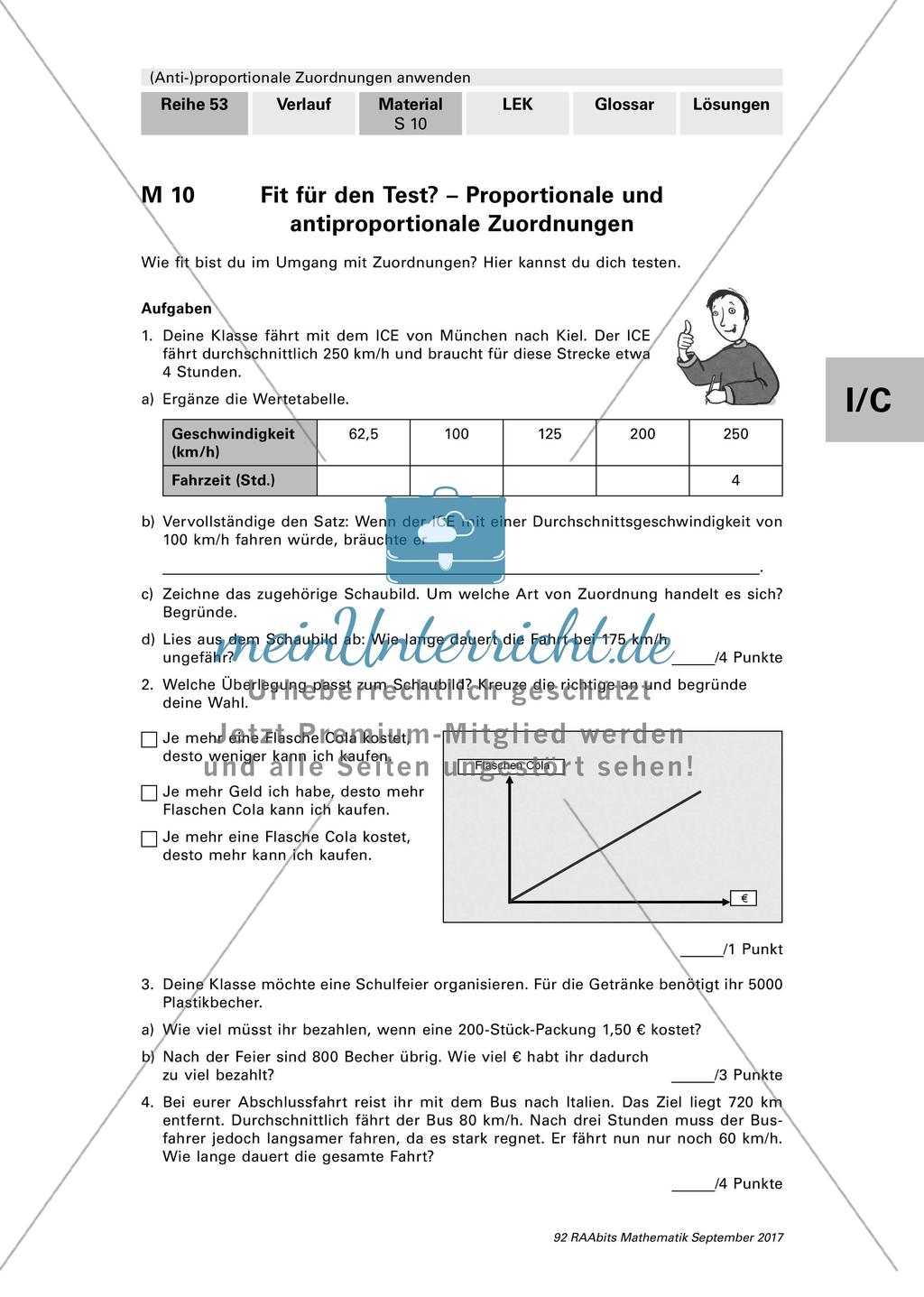 Unterscheidung antiproportionaler und proportionaler Zuordnungen Preview 6