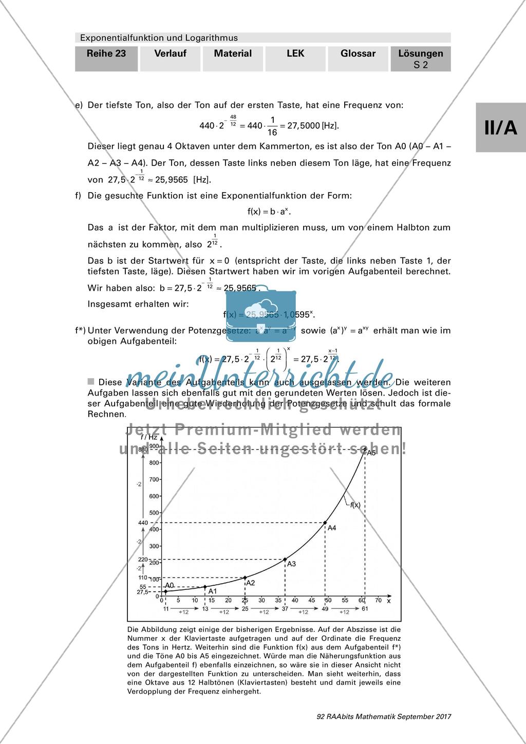 Mathematik im Klavier: Exponentialfunktion und Logarithmus Preview 9