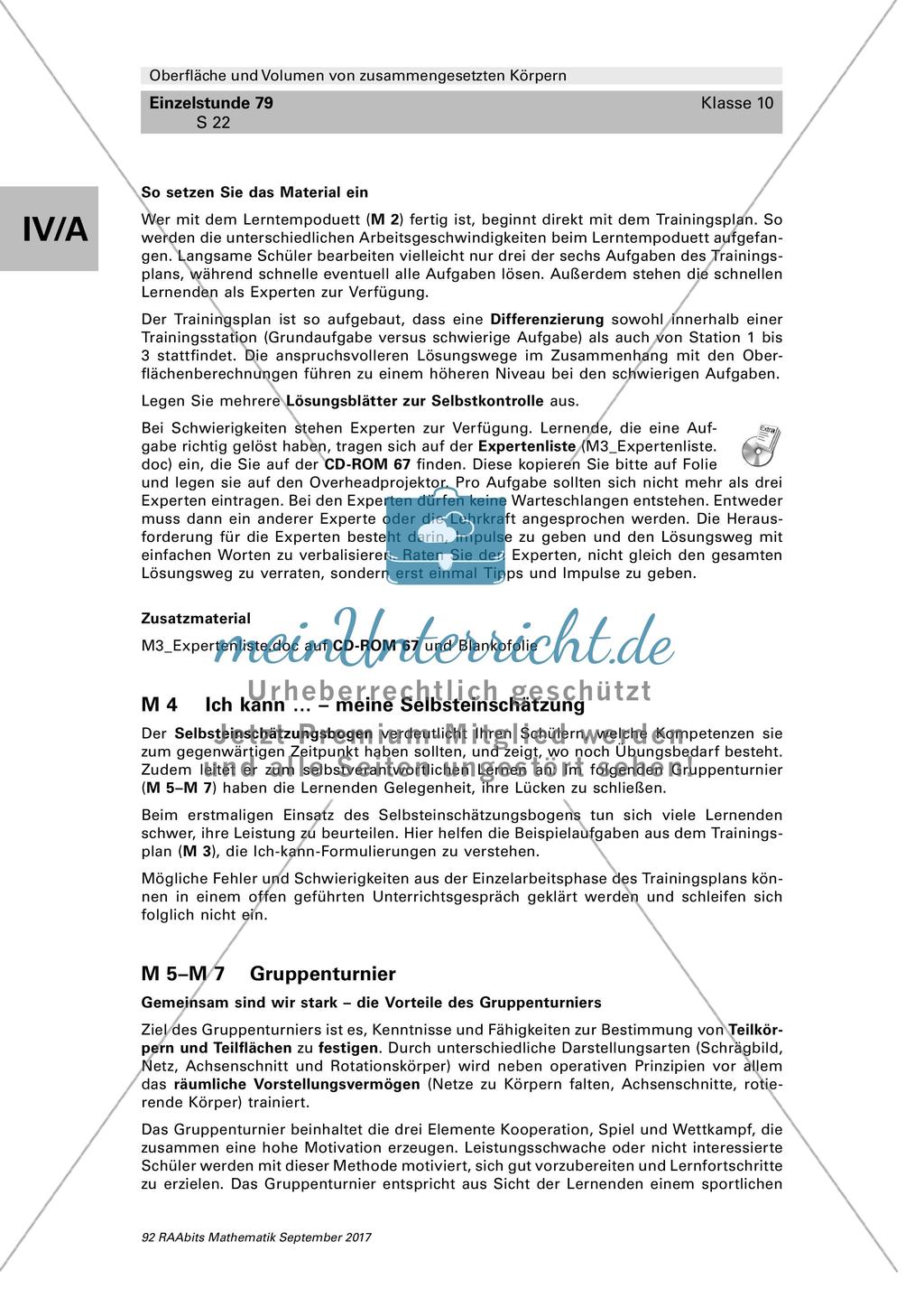 Volumen- und Oberflächenberechnung: Didaktische Erläuterungen, Lösungen und Tipps Preview 8