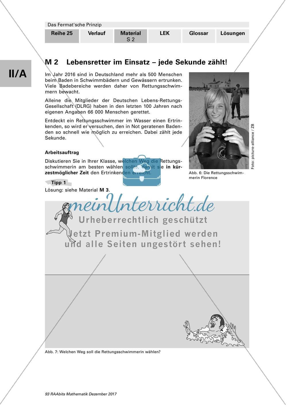 Das Fermat'sche Prinzip: Anwendungsbeispiel zur Differenzialrechnung Preview 6