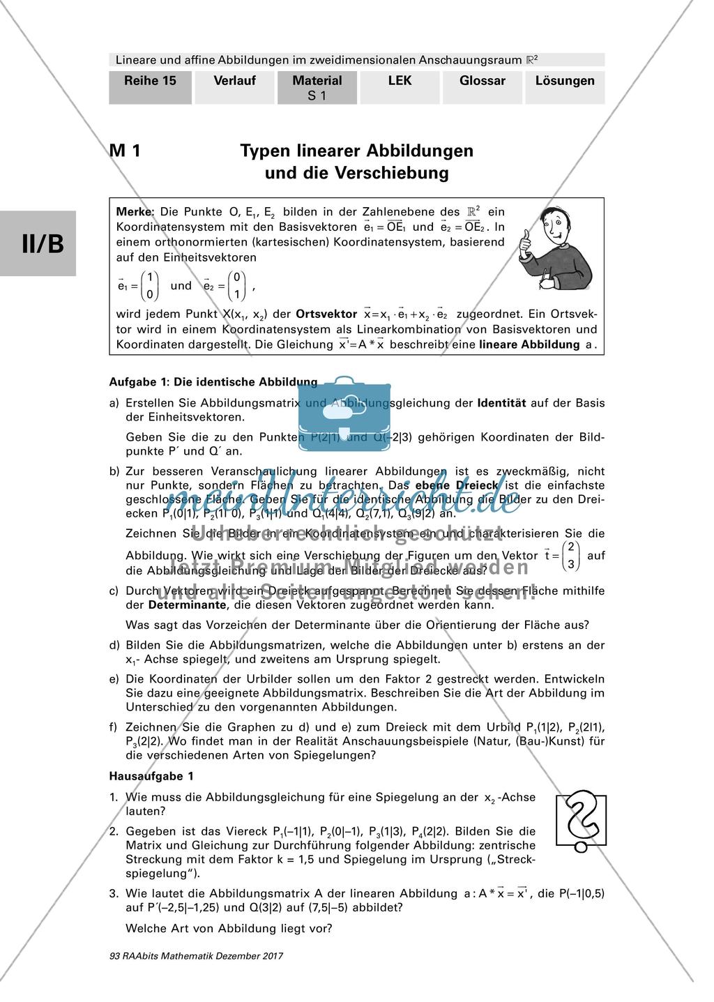 Typen und Bestimmung linearer Abbildungen, Eigenwerte und Eigenvektoren Preview 1