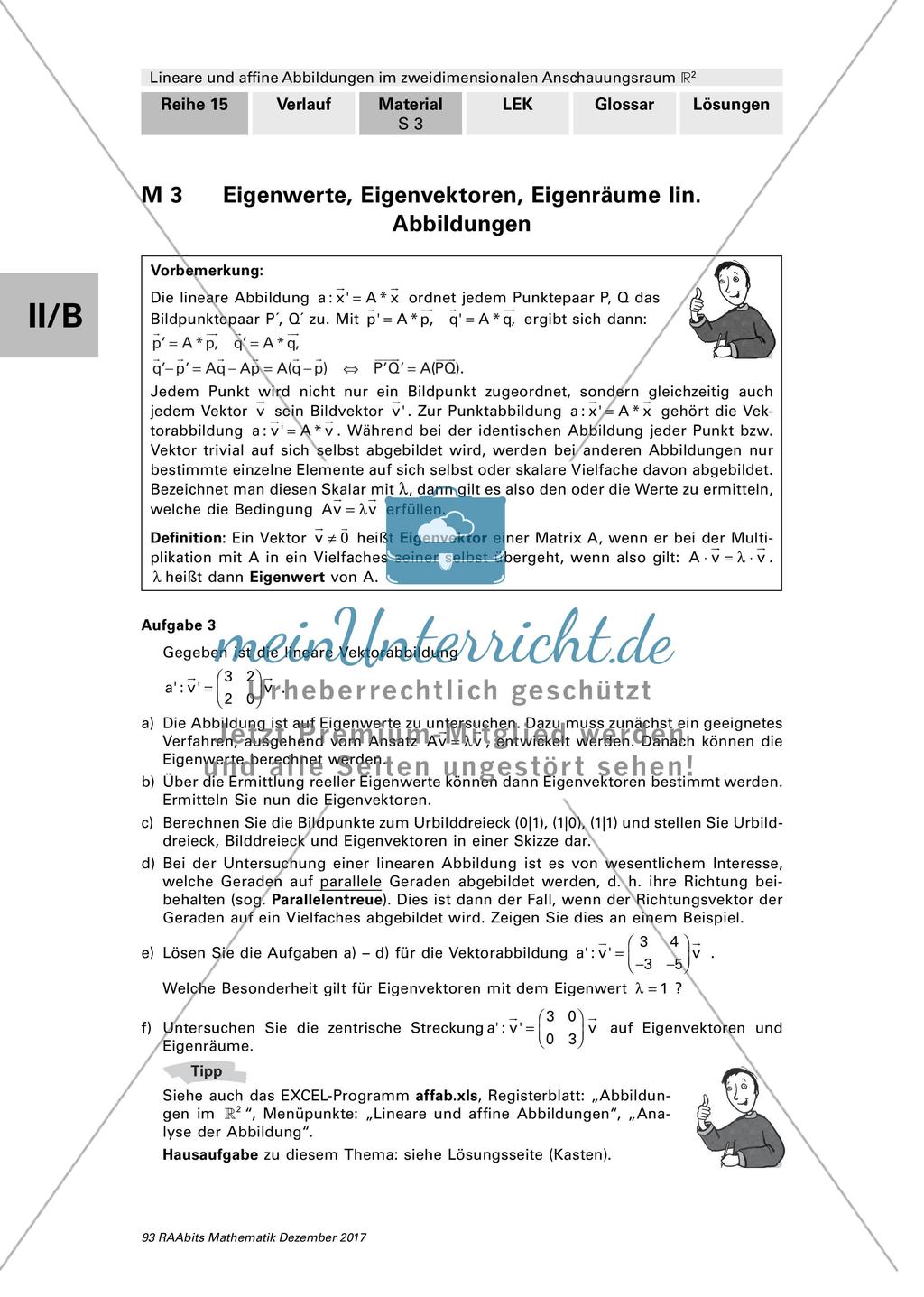 Typen und Bestimmung linearer Abbildungen, Eigenwerte und Eigenvektoren Preview 3