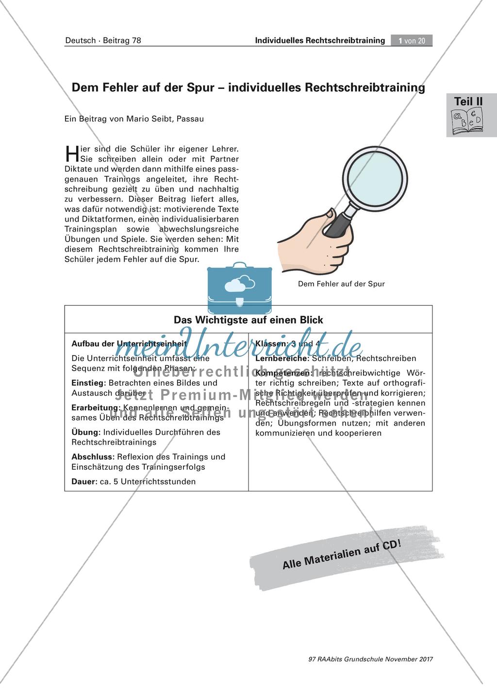 Individuelles Rechtschreibtraining Preview 1