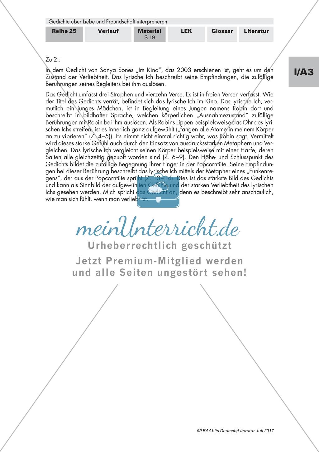 Das lyrische Ich und Metaphern - meinUnterricht