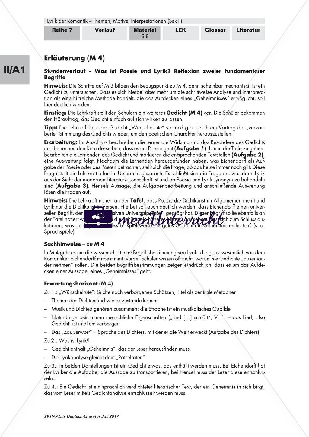 Lyrik der Romantik: Unterscheidung von Poesie und Lyrik Preview 2