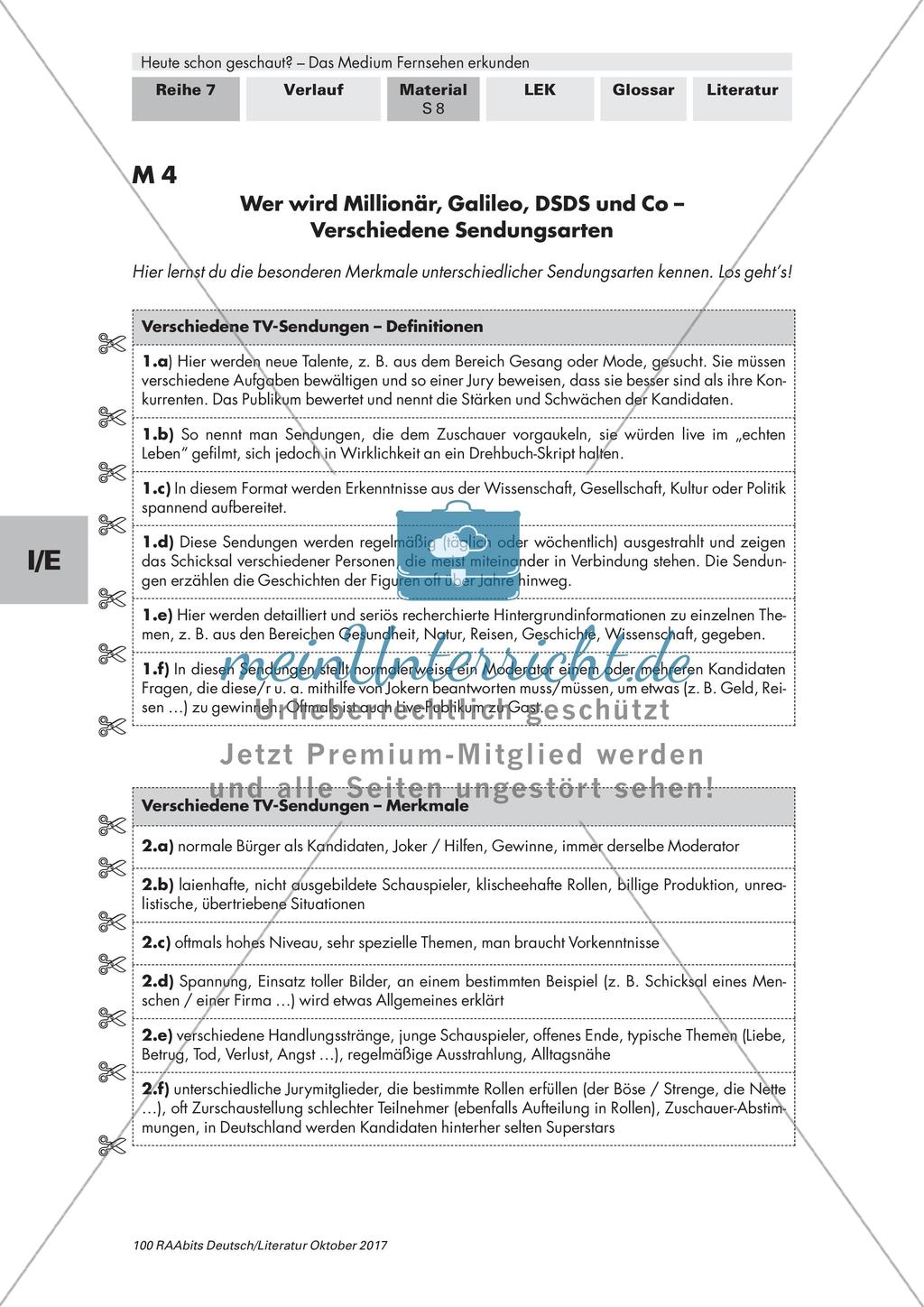 Das schaue ich gern - Unterschiedliche Arten von Fernsehsendungen Preview 1