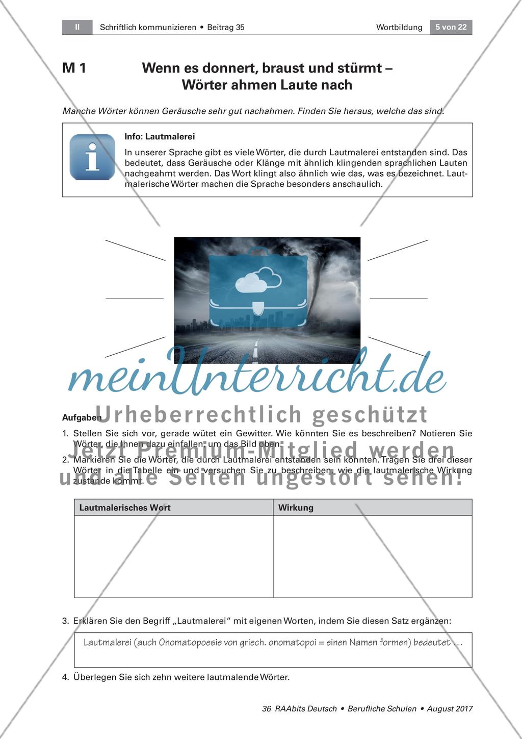 Lautmalerei: eine Form der Wortbildung Preview 1