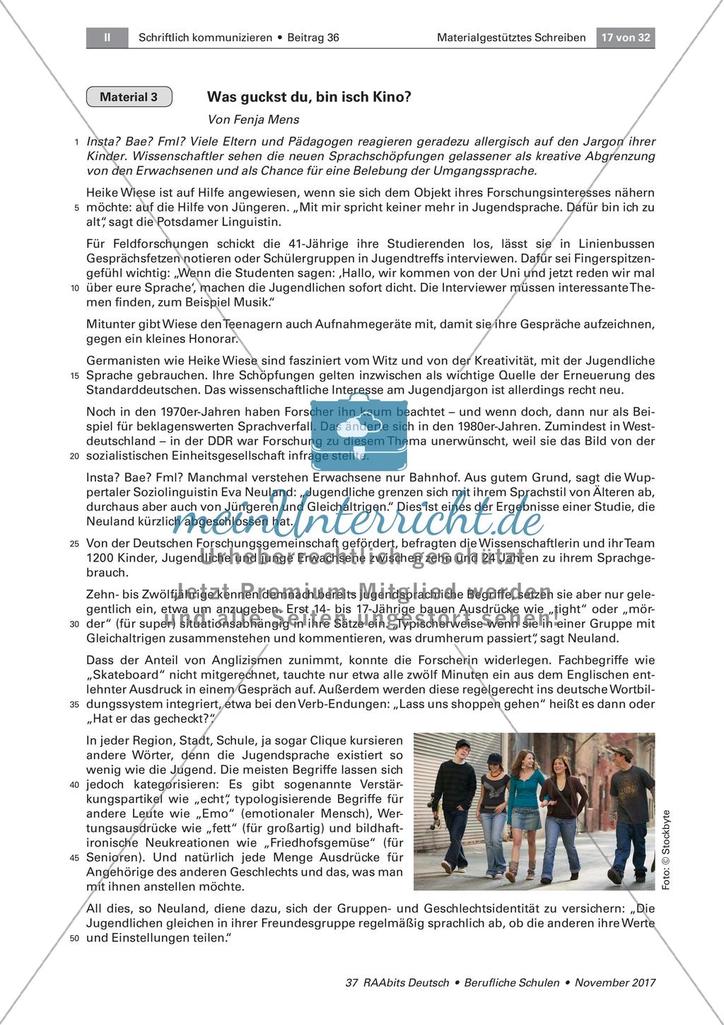 Materialgestütztes Schreiben: Begegnung mit den Materialien und Erstellung des Schreibplans Preview 4