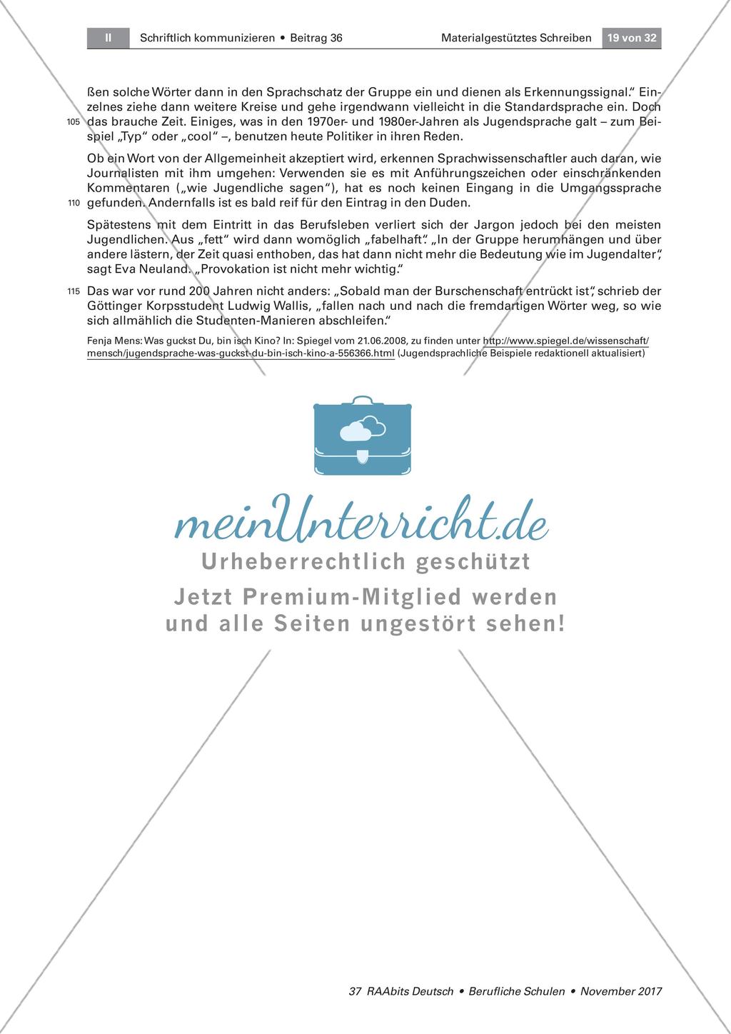 Materialgestütztes Schreiben: Begegnung mit den Materialien und Erstellung des Schreibplans Preview 6