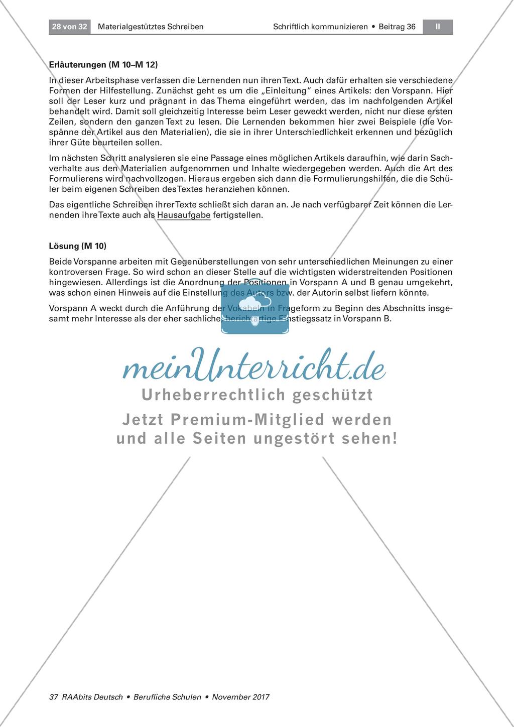 Materialgestütztes Schreiben: Verfassen des Textes Preview 4
