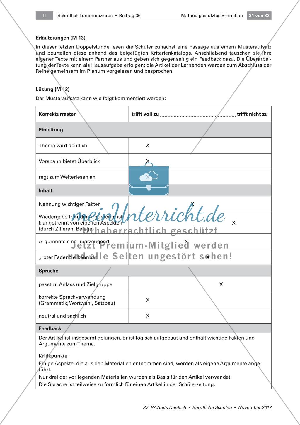 Materialgestütztes Schreiben: Überarbeiten des Textes Preview 3