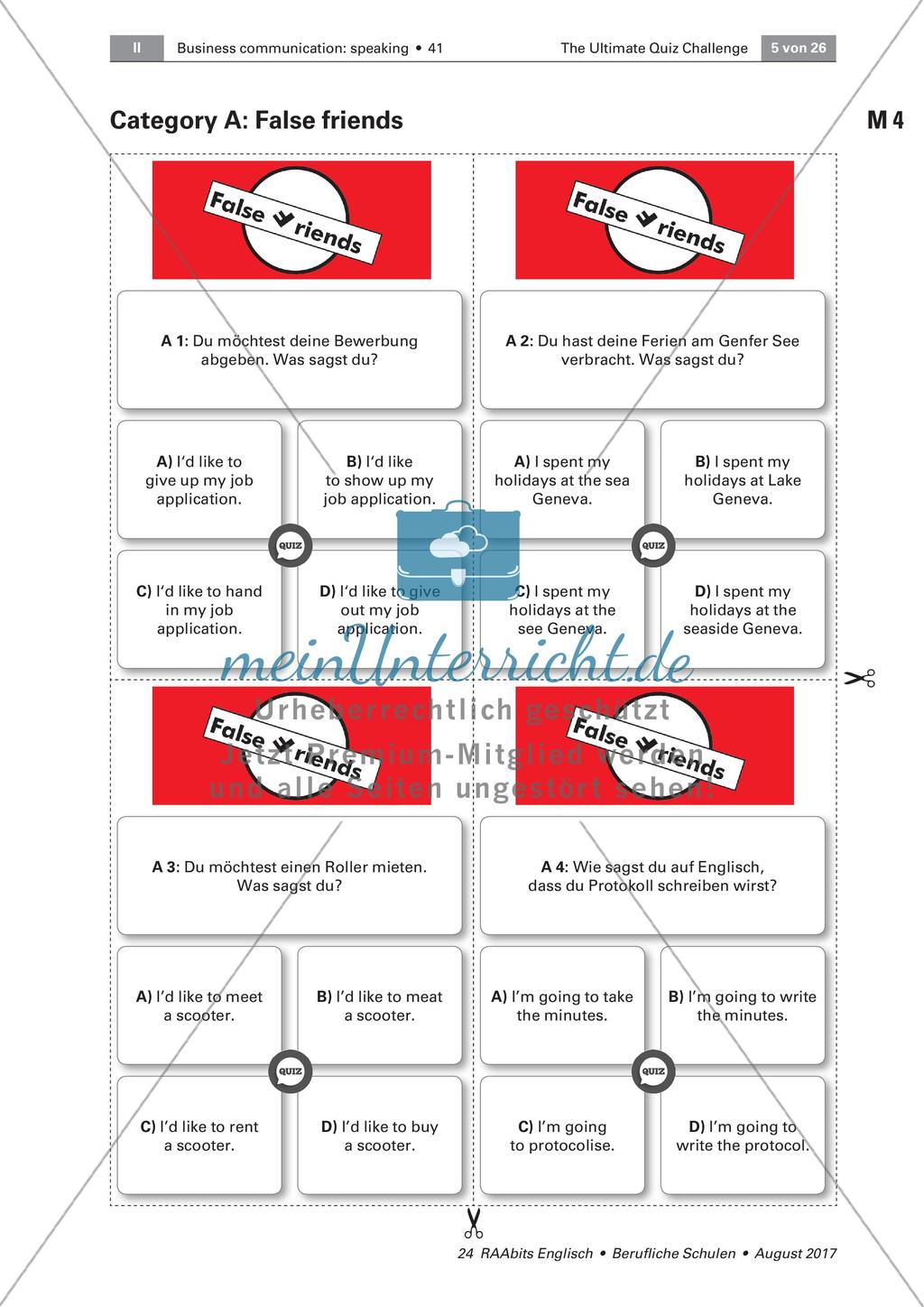 Lernspiel: Wiederholung von Grammatik, Wortschatz und Landeskunde Preview 5